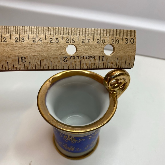 Porcelain Cobalt Blue/Gold Handpainted Portrait Mug marked 55/879 - Picture 9 of 9